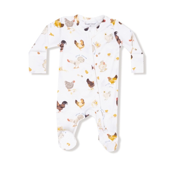 Angel Dear Other - Angel Dear Viscose Bamboo 2 Way Zipper Romper 0-3M NWT